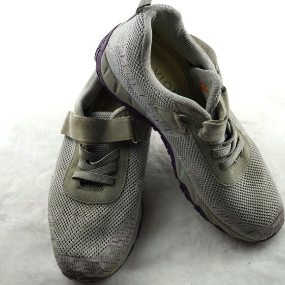 Vionic Mesh Athletic Shoes Women's Size 7 Gray Purple Grip Sole Comfort Sneakers - Picture 1 of 10
